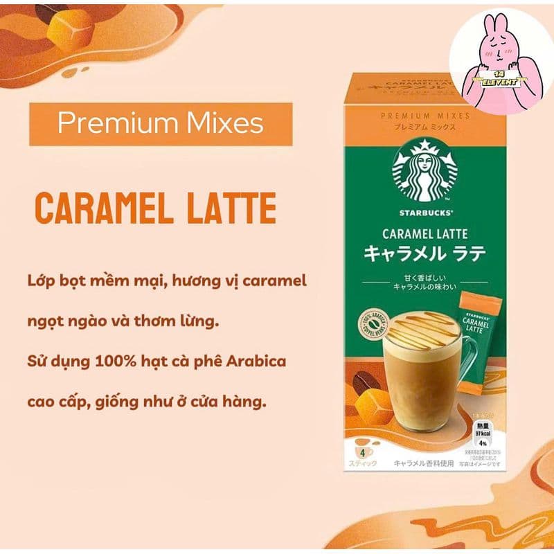 Matcha Trà Xanh - Starbucks Matcha Latte nội địa Nhật Bản có mix Caramel Latte