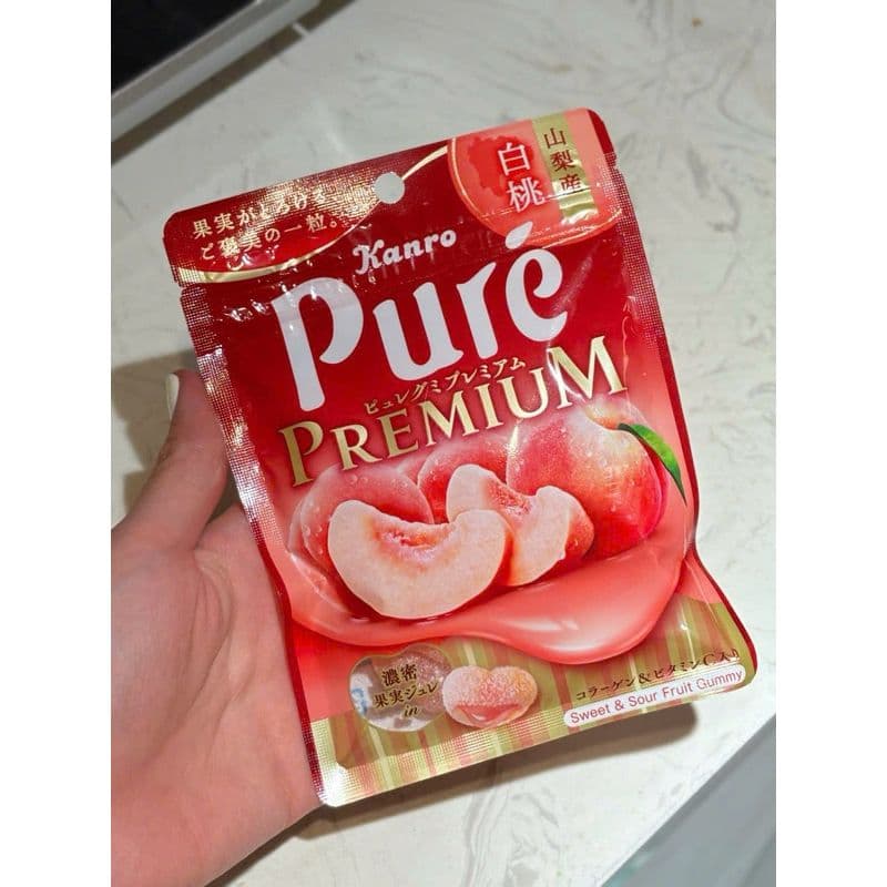 Kanro Pure - Kẹo dẻo trái cây vị Chanh Vàng/Dâu/Đào 56g xách tay Japan  Đào