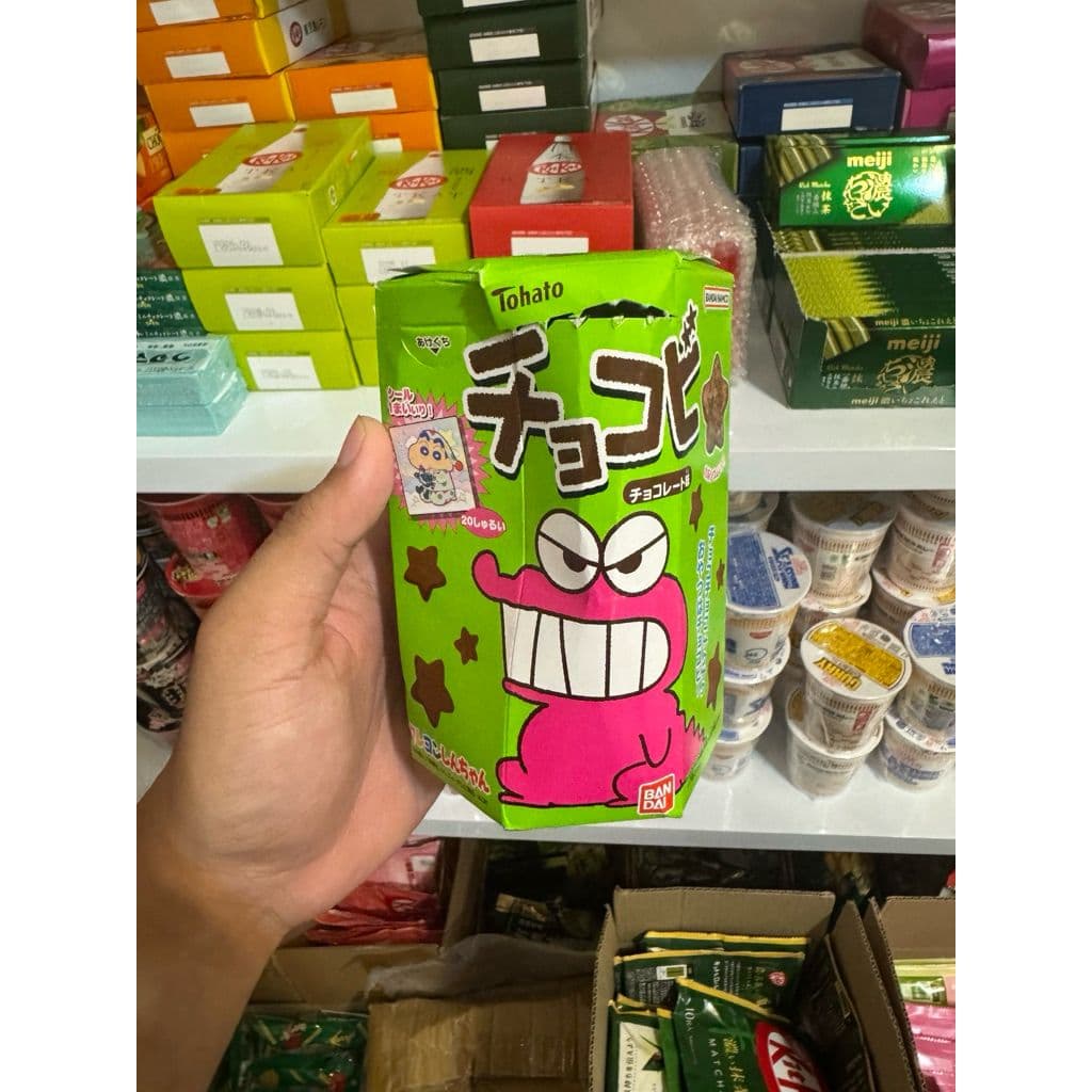 Bánh Snack Tohato Chocobi Shin-chan Hình Cậu Bé Bút Chì Xách Tay Nhật Shin Hộp Móp