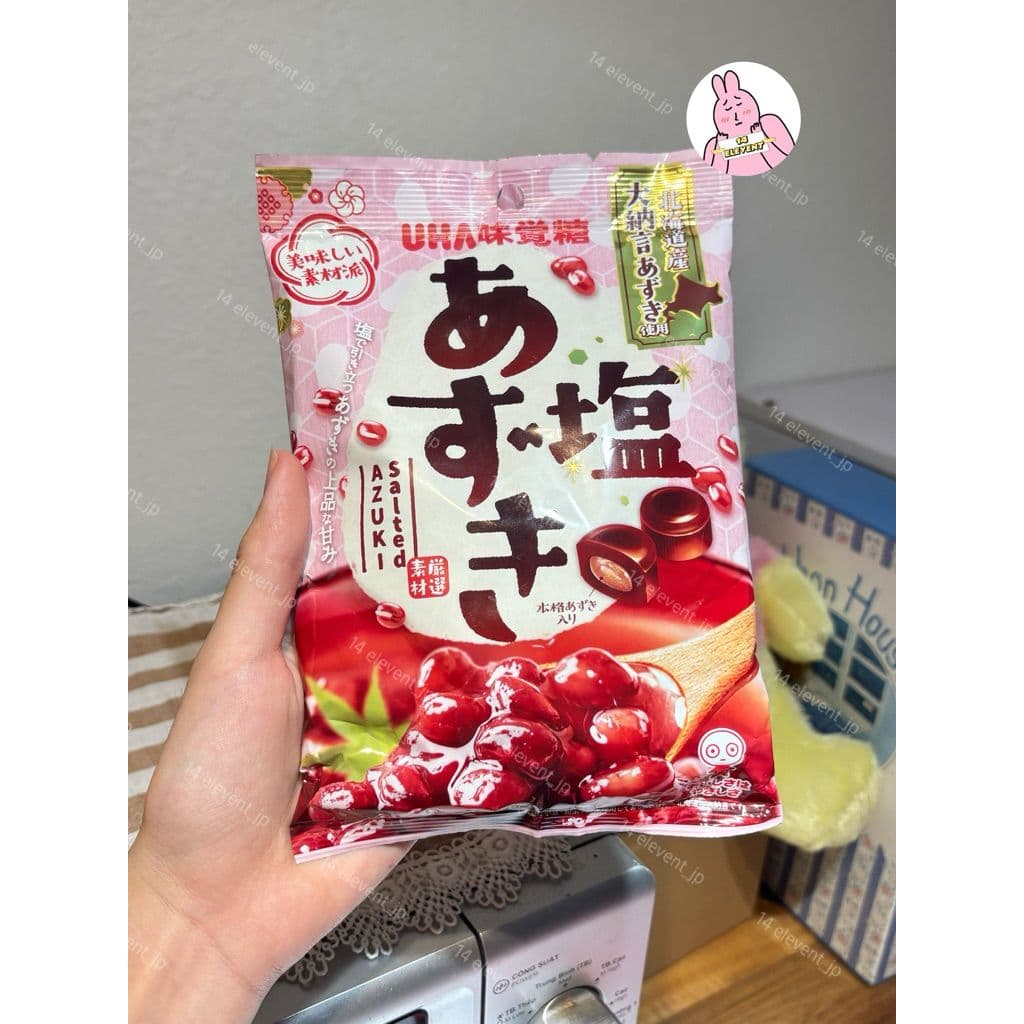 Kẹo Sữa UHA Trà Xanh 58g Đủ Vị - Xách Tay Nhật Đậu đỏ mặn 103g