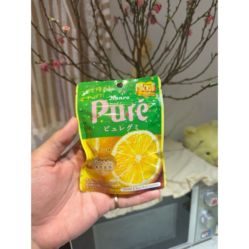 Kanro Pure - Kẹo dẻo trái cây vị Chanh Vàng/Dâu/Đào 56g xách tay Japan  Chanh Vàng
